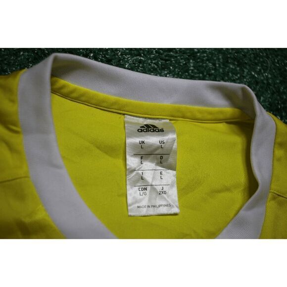 Adidas LaSalle Stompers Soccer Jersey Size L Yellow Woody’s Pool & Spa Sponsored - Picture 3 of 6